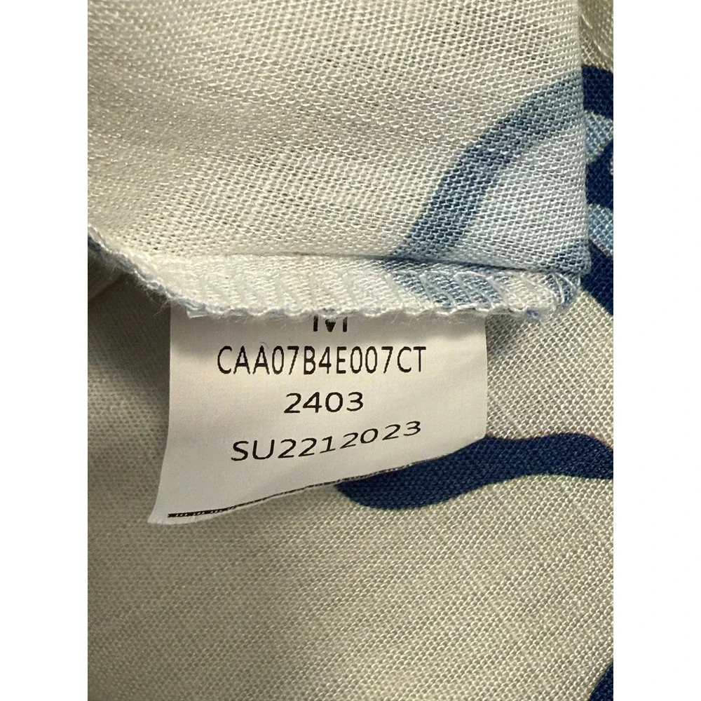 Cupshe Women Cream Blue Nautical Starfish‎ Shell Button Up Cover Up Dress Medium